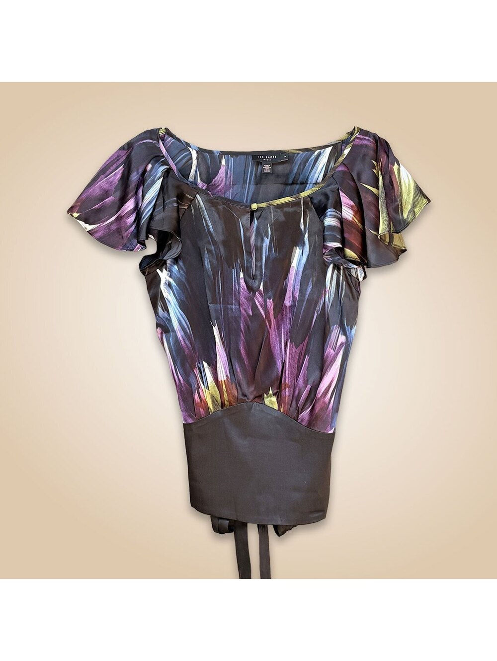 Ted Baker Silk Top Butterfly Sleeves